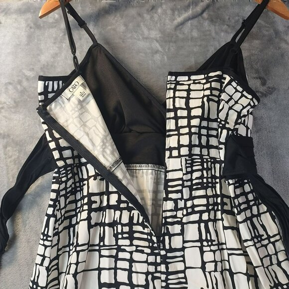 Cato Babydoll Y2K Midi Dress 8 Black White Romantic Fairy Grunge Soft Goth Edgy - Picture 8 of 12